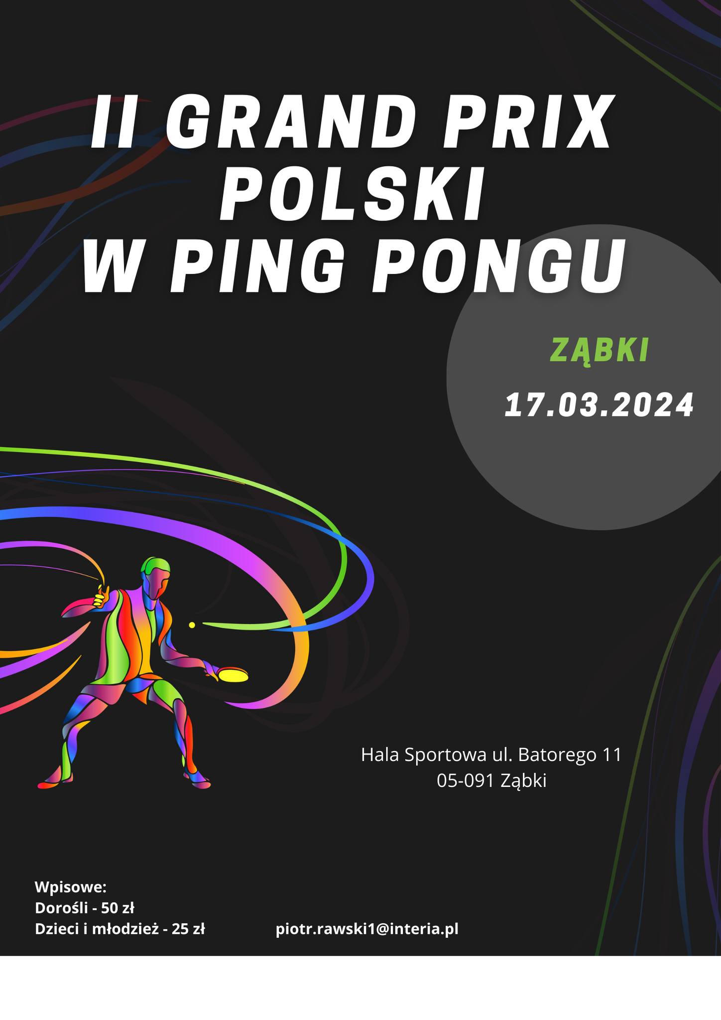 Plakat turnieju II Grand Prix Polski w Ping Pongu