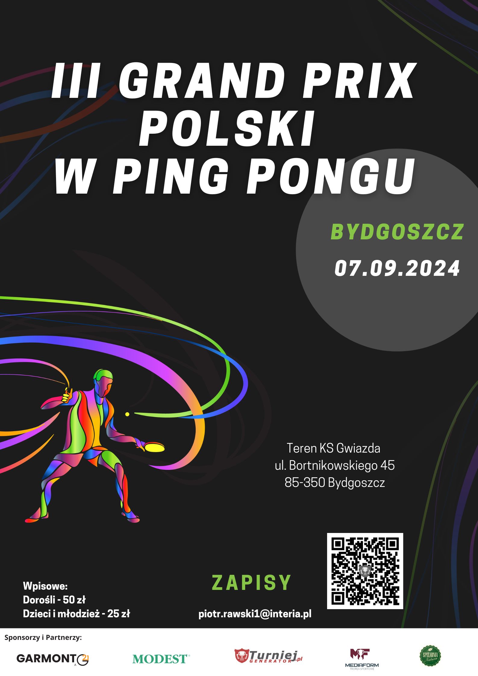 Plakat turnieju III Grand Prix Polski w Ping Pongu