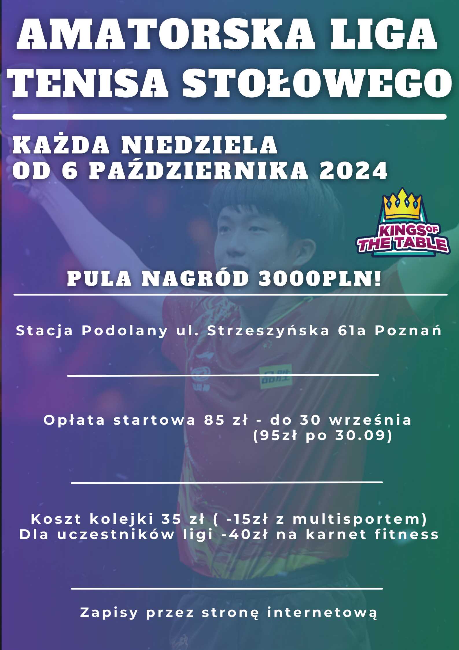 Plakat turnieju Amatorska Liga Tenisa Stołowego